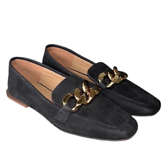 NEW Pedro Anton Black Gold Chain Link Suede Leather Loafers - 9.5 / 10 - Picture 16 of 16